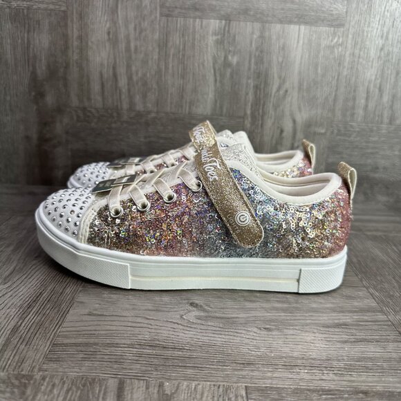 Skechers Twinkle Toes Girls size 1 Sequin Flash Light up Shoes - Picture 5 of 8